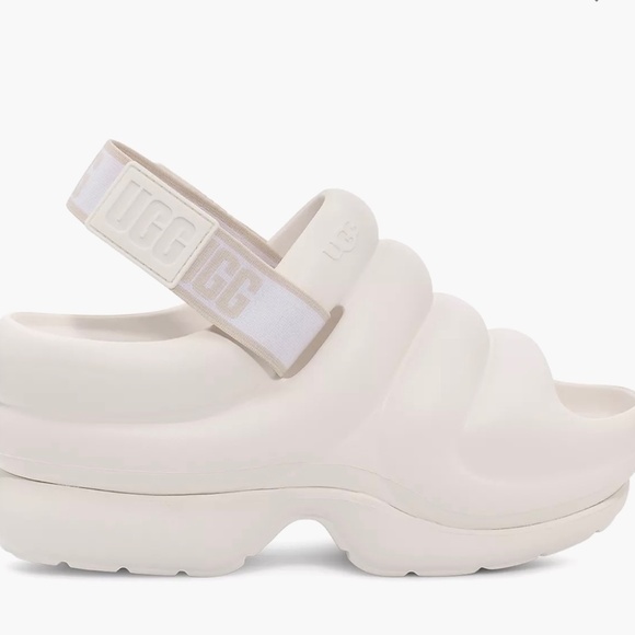 🔥NWT UGG’s Aww Yeah 👍 Platform Sandals Size 9 Bright White - Picture 4 of 7